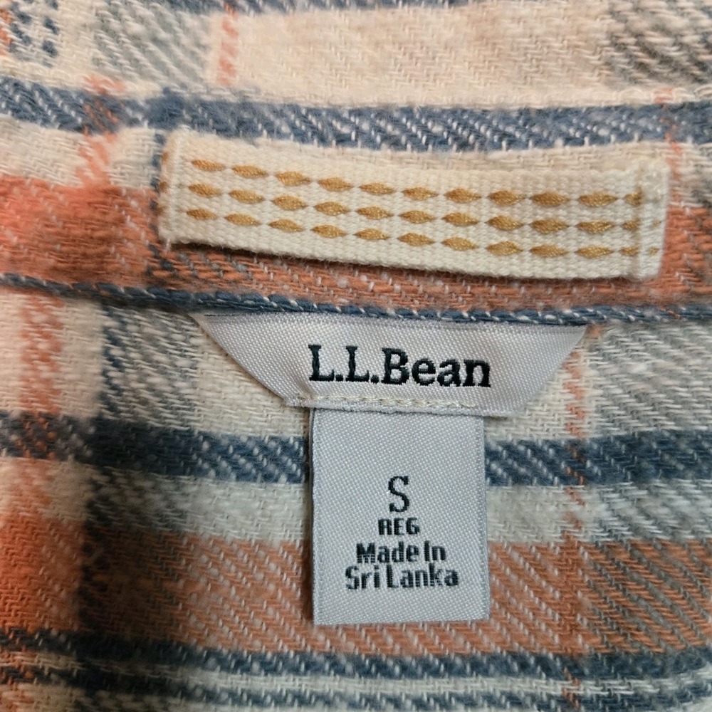 L.L. Bean Women's Sz Small 1912 Field Flannel Chest Pockets Plaid Shirt Shacket - Picture 6 of 7